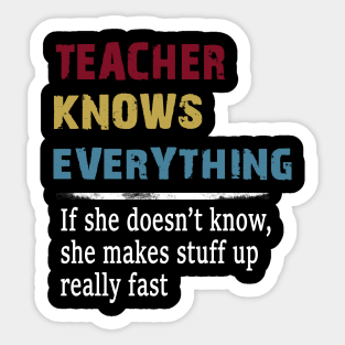 Teacher Knows Everything - Christmas Teacher Gift Sticker